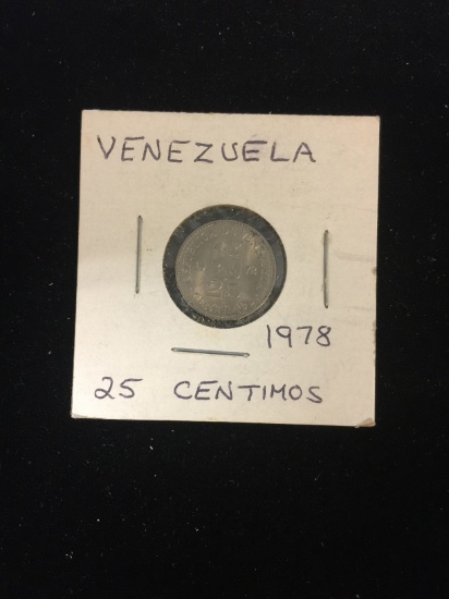 1978 Venezuela - 25 Centimos - Foreign Coin in Holder