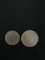 2 Germany Empire 1800's Pfennig Coins