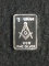 1 Gram .999 Fine Silver Masonic Square & Compass Bullion Bar
