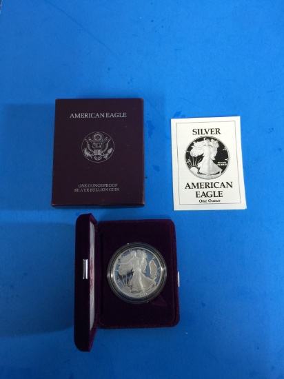 RARE 1990 Proof American Silver Eagle 1 Ounce .999 Fine Silver Coin