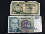 2 Count Lot of Vintage Foreign Currency