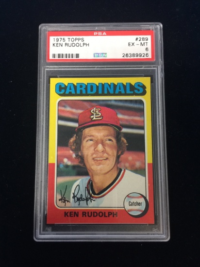 PSA Graded 1975 Topps Ken Rudolph Cardinals Baseball Card