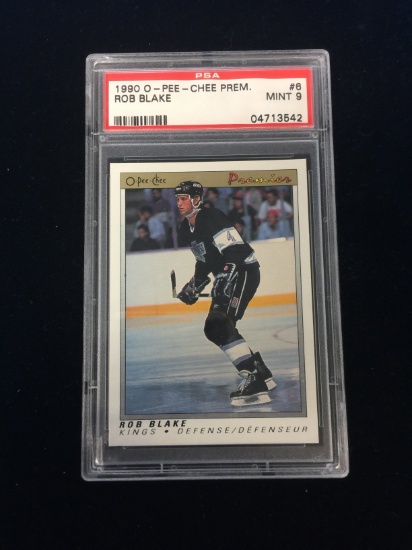 PSA Graded 1990-91 O-Pee-Chee Premier Rob Blake Rookie Hockey Card