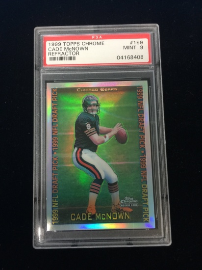 PSA Graded 1999 Topps Chrome Refractor Cade McNown Rookie Football Card