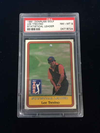 PSA Graded 1981 Donruss Golf Leader Lee Trevino Golf Card - Rare