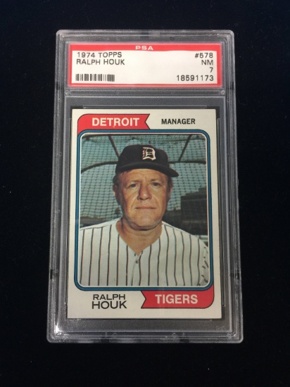 PSA Graded 1974 Topps Ralph Houk Tigers Baseball Card