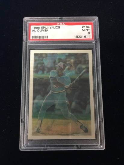 PSA Graded 1986 Sportflics Al Oliver Blue Jays Baseball Card - Mint 9