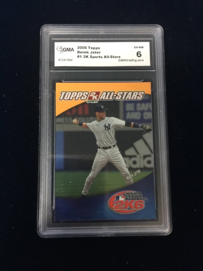 GMA Graded 2006 Topps 2k Sports All Star Derek Jeter Yankees Baseball Card