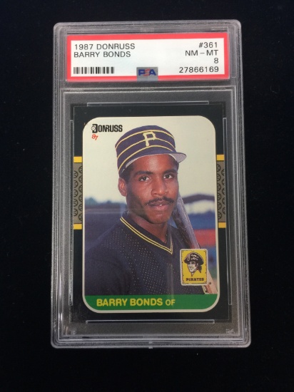 PSA Graded 1987 Donruss Barry Bonds Pirates Rookie Baseball Card