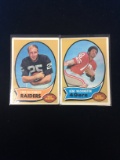 2 Card Lot of 1970 Topps Football Cards - Gene Washington & Fred Biletnikoff