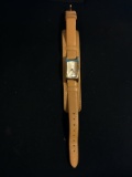 Women's Gold Tone Guess Watch with Yellow Leather Strap Band