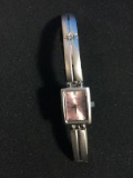Women's Silver Tone Anne Klein Pink Face Wrist Watch
