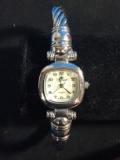 Women's Cannes Silver Tone Cuff Bracelet Style Wrist Watch