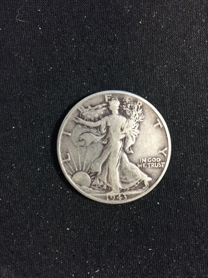 1943 United States Walking Liberty Half Dollar - 90% Silver Coin