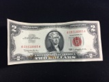 1963 United States $2 Red Seal Currency Bill Note