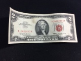 1963 United States $2 Red Seal Currency Bill Note