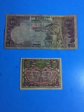 2 Count Lot of Vintage Foreign Currency - Unresearched