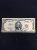 1963 United States $5 Red Seal Star Note Currency Bill