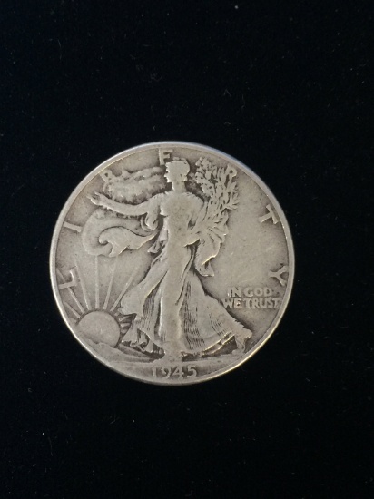 1945 United States Walking Liberty Silver Half Dollar - 90% Silver Coin