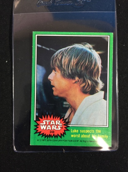 1977 Topps Star Wars Series 4 Card #248 Luke Suspects the worst about his Family