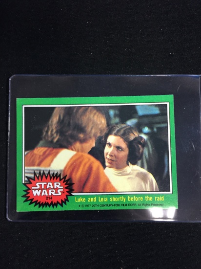 1977 Topps Star Wars Series 4 Card #214 Luke And Leila Shortly Before the Raid