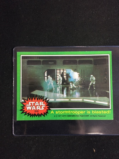 1977 Topps Star Wars Series 4 Card #212 A Stormtrooper is Blasted!