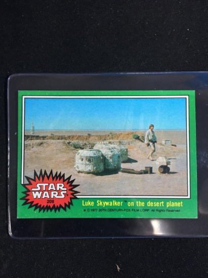 1977 Topps Star Wars Series 4 Card #208 Luke Skywalker on the Desert Planet