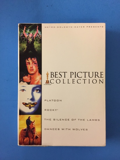 4 Film Best Picture Collection - Rocky, Platoon, Silence of the Lambs, Dances With Wolves DVD Box Se