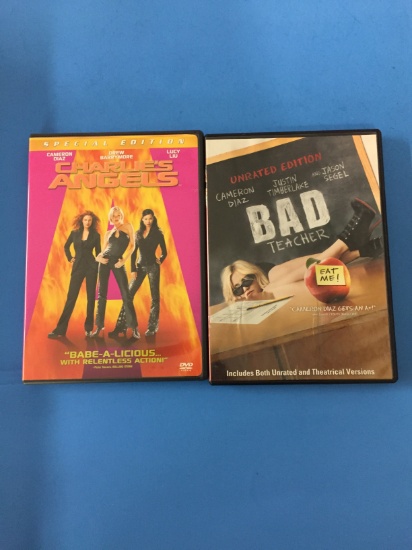 2 Movie Lot: CAMERON DIAZ: Bad Teacher & Charlie's Angels DVD