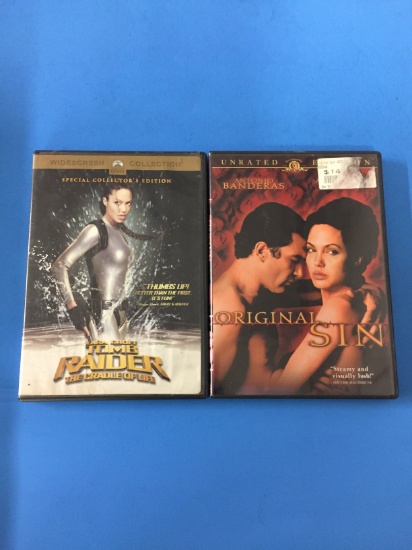 2 Movie Lot: ANGELINA JOLIE: Tomb Raider Cradle of Life & Original Sin DVD