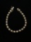 Thai Sterling Silver Tennis Bracelet W/ Sapphires & Pearl -7.5