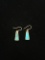 Artisan Signed Sterling Silver & Turquoise Earrings