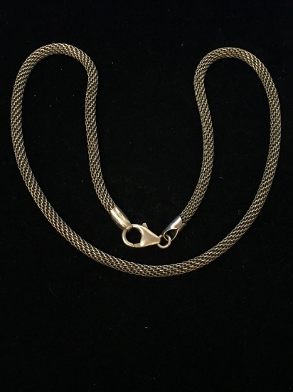 18" Tight Woven Sterling Silver Italy Chain Necklace