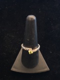 Carved Sterling Silver & Peridot Ring - Size 8.5