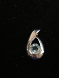 ATI Sterling Silver & Blue Gemstone Pendant