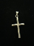 Twisted Puffy Sterling Silver Cross Pendant
