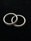 Matching Sterling Silver & Marcasite Ring Bands - Size 7.75