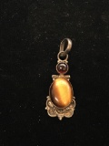 Vintage Sterling Silver & Tiger's Eye Pendant