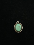 Old Pawn Native American Sterling Silver & Turquoise Pendant