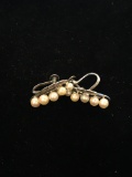 950 Sterling Silver & Pearl Screwback Earrings