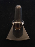 Vintage Smoky Quartz Sterling Silver Ring - Size 7.5