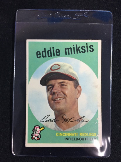 1959 Topps #58 Eddie Miksis Reds Baseball Card