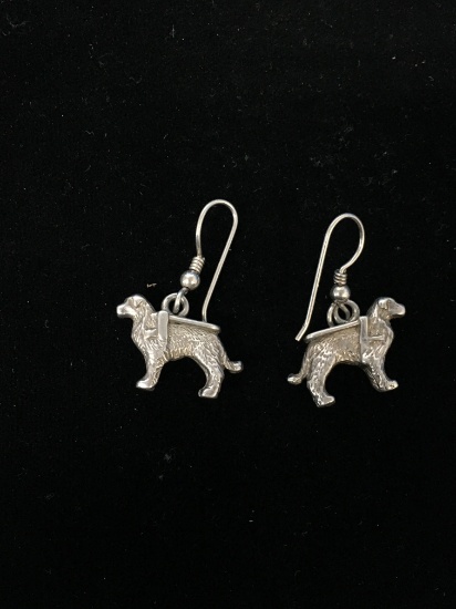 Alaska Sled Dog Sterling Silver Earrings - VERY RARE