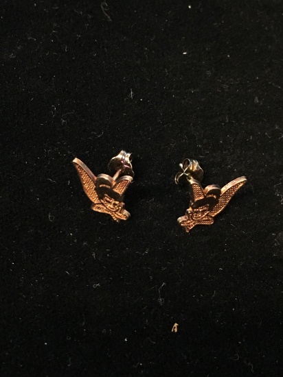 Gold on Sterling Silver Vintage Disney JCM Tinkerbell Earrings