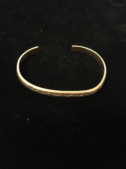 Vintage Sterling Silver & 14k Gold Fill Sergio Cuff Bracelet