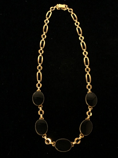 Vintage Signed Symmetalic Sterling Silver & 14k Gold Fill Choker Necklace