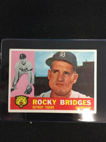 1960 Topps #22 Rocky Bridges Tigers Baseball Card