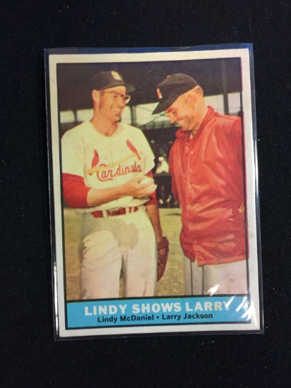 1961 Topps #75 Lindy Shows Larry Baseball Card