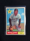 1961 Topps #327 Matty Alou Giants Rookie Baseball Card