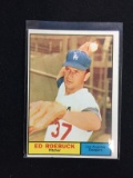 1961 Topps #6 Ed Roebuck Dodgers Baseball Card